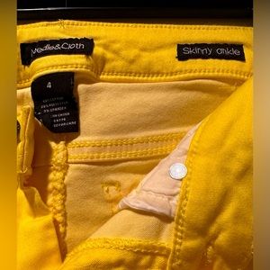 Size 4 yellow skinny jeans from Walmart.